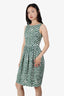 Moschino Green/White Polka Dot Sleeveless Midi Dress Size 38