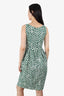 Moschino Green/White Polka Dot Sleeveless Midi Dress Size 38