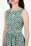 Moschino Green/White Polka Dot Sleeveless Midi Dress Size 38