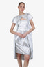 Prabal Gurung White/Grey Silk Patterned Strapless Mini Dress + Overcoat Size 6 Set