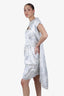 Prabal Gurung White/Grey Silk Patterned Strapless Mini Dress + Overcoat Size 6 Set