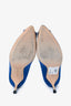 Manolo Blahnik Blue Satin Hangisi 70 Heels Size 39.5