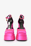 Versace Fuchsia Pink Satin Medusa Aevitas Platform Heels Size 38