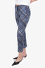 Prada Blue Plaid Print Trousers Size 40