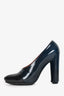 Louis Vuitton Navy/Black Patent Leather Heels Size 36.5