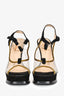 Saint Laurent Black Suede/PVC Peep Toe Heels Size 36.5