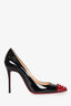 Christian Louboutin Black/Red Patent Leather Spike Heels Size 36.5