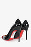 Christian Louboutin Black/Red Patent Leather Spike Heels Size 36.5