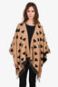 Burberry Black/Beige Reversible Heart Patterned Poncho Est. Size O/S