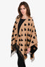 Burberry Black/Beige Reversible Heart Patterned Poncho Est. Size O/S