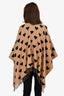 Burberry Black/Beige Reversible Heart Patterned Poncho Est. Size O/S