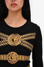 Versus Versace Black Belt Printed Stud Embellished Mini Dress Size S