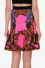 Prada 2011 Pink Graphic Printed A Line Skirt Size 38