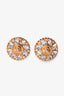 Versace Gold Toned Crystal Embellished Medusa Ear Clips