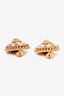 Versace Gold Toned Crystal Embellished Medusa Ear Clips