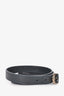 Balenciaga Grey Leather Silver Toned Studded Bracelet Size S