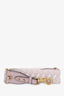 Christian Dior Pink/White Oblique Embroidery Bag Strap