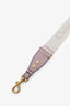 Christian Dior Pink/White Oblique Embroidery Bag Strap