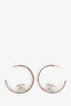 Pre-loved Chanel™ Silver Toned Large Crystal Hoop Earrings