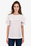 Chloe White 'Bib' Detail T-Shirt Size L