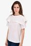 Chloe White 'Bib' Detail T-Shirt Size L