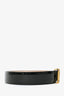 Elhanati x Khaite Black Patent Leather Gold Plated Buckle Belt Size XS/S