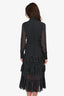 Alexis Black/White Embroidered Tiered Maxi Dress Size S