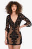 For Love & Lemons Black Lace V-Neck Mini Dress Size M