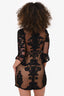 For Love & Lemons Black Lace V-Neck Mini Dress Size M