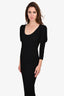 Smythe Black Waffle Knit Puff Puff Sleeve Maxi Dress Size S