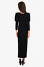 Smythe Black Waffle Knit Puff Puff Sleeve Maxi Dress Size S