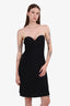 Prada Black Cinch Detail Strapless Midi Dress Size 42