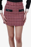 Pinko Pink Tweed Leather Pocket Mini Skirt Size 40