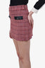 Pinko Pink Tweed Leather Pocket Mini Skirt Size 40