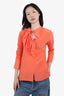 Victoria Beckham Orange Ruffle Blouse size 42