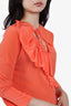 Victoria Beckham Orange Ruffle Blouse size 42