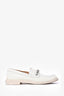 Pre-Loved Chanel™ 2022 White Leather 'CHANEL' Loafers Size 38.5