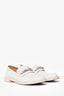 Pre-Loved Chanel™ 2022 White Leather 'CHANEL' Loafers Size 38.5