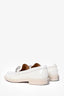 Pre-Loved Chanel™ 2022 White Leather 'CHANEL' Loafers Size 38.5