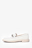 Pre-Loved Chanel™ 2022 White Leather 'CHANEL' Loafers Size 38.5