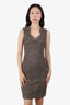 Burberry Olive Green Lace Sleeveless Mini Dress Size 2