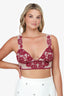 For Love & Lemons Tan/Red Floral Embroidered Bra Top Size L