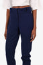 Burberry Brit Navy Blue Paperbag Trousers Size 2