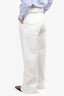 Celine by Phoebe Philo Pre-Fall '18 Cream Denim Oversized Pillow Buckle Belted Trousers Size 34