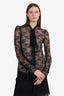 Red Valentino Black Lace Long Sleeve Top With Slip Size 40