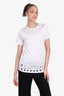 Christopher Kane for Topshop White Mirror Embellished T-Shirt Size S/M