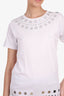 Christopher Kane for Topshop White Mirror Embellished T-Shirt Size S/M