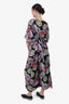 Yumi Katsura Black/Multicolour Printed Waist-Tie Maxi Dress Est. Size L