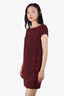 Saint Laurent Red/Black Heart Print Sleeveless Dress Size 38