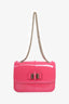 Christian Louboutin Pink Patent Leather Studded Sweet Charity Shoulder Bag